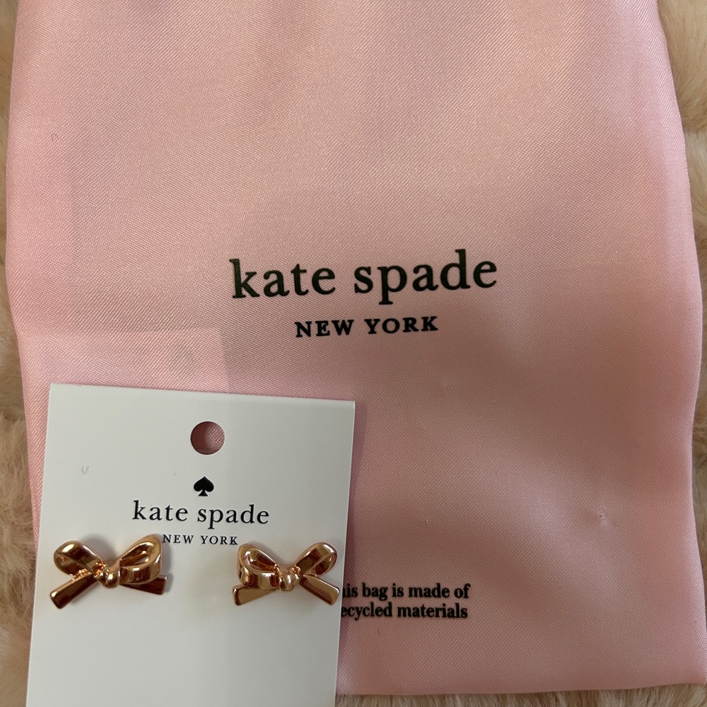 Kate Spade Rose Gold Bow Studs